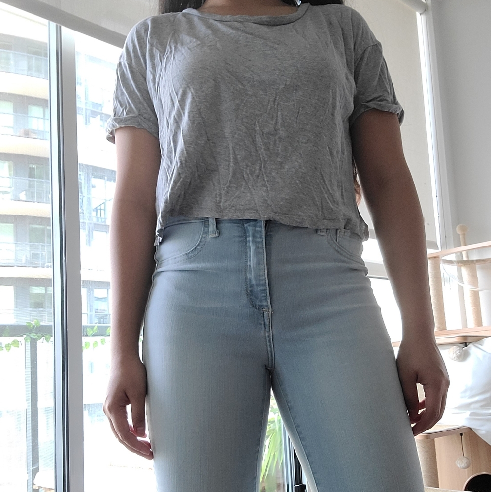 GARAGE Grey Crop Top Size S